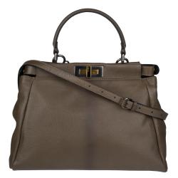 Fendi 'Peek-A-Boo' Small Olive Green Satchel Handbag