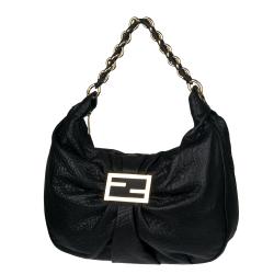 Fendi Mia Black Leather Hobo Bag
