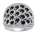 Sterling Silver 2ct TDW Black and White Diamond Ring (I-J, I2-I3)