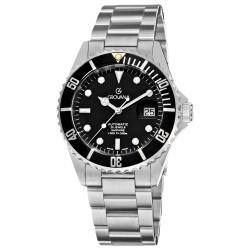 Grovana Men's 'Diver' Black Dial Stainless Steel Watch