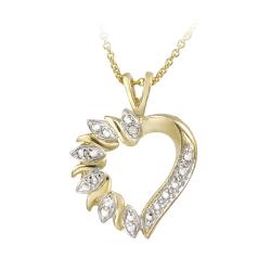DB Designs 18k Gold over Sterling Silver Diamond Accent Heart Necklace
