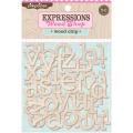 Pink Paislee Wood Shop Expressions Laser-cut Alphabets Wood Chips