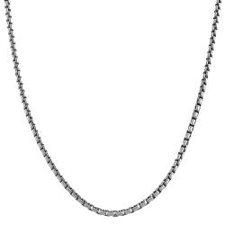 Oxidized Sterling Silver 1.7-mm 24-inch Round Box Chain