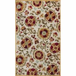 Handmade Luna Polynesia Ivory Rug (7'6 x 9'6)