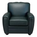 Cardiff Green Leather Press Back Chair