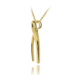 18k Gold over Sterling Silver Wishbone Necklace 