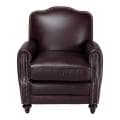Seville Leather Press Back Chair in Vintage Burgundy