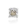 Sterling Silver Champagne Diamond Accent Single Stud Earring