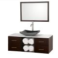 Wyndham Collection Abba Espresso Solid Oak Single 48-inch Bathroom Vanity Set