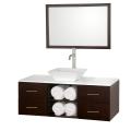 Wyndham Collection Abba Espresso Solid Oak Single 48-inch Bathroom Vanity Set