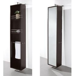 Wyndham Collection Claire Espresso Oak Bathroom Linen Tower