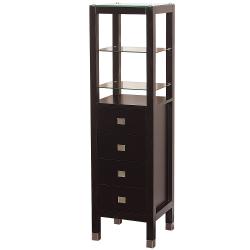 Wyndham Collection Tavello Espresso Oak Linen Tower