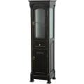 Andover Bathroom Linen Tower Black Solid Oak