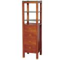 Wyndham Collection Cherry Solid Oak Tavello Linen Tower