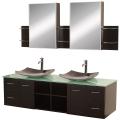 Wyndham Collection Avara 72-inch Espresso Oak Double Bathroom Vanity Set