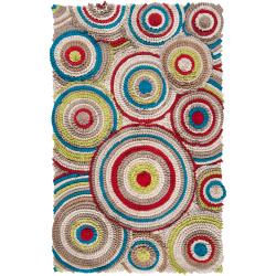 Handcrafted Eutawville New Zealand Felted Wool Geometric Textured Rug (5' x 8')