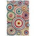Handcrafted Eutawville New Zealand Felted Wool Geometric Textured Rug (5' x 8')