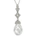 Tressa Silvertone Pave-set Teardrop-shaped Cubic Zirconia Necklace