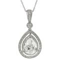 Tressa Silvertone Pave-set Teardrop-shaped Cubic Zirconia Necklace