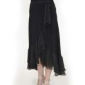 Shining Star Black Tiered Ruffle Wrap Skirt