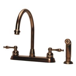 Fontaine 2-handle Widespread High Arc Brushed Bronze Kitchen Faucet 