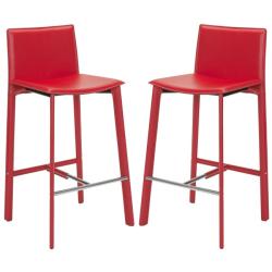 Madison Ave 30-inch Red Leather Bar Stool (Set of 2)