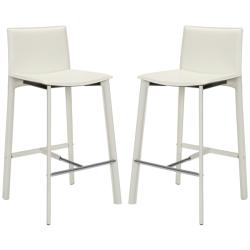 Madison Ave 30-inch White Leather Bar Stool (Set of 2)