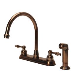 Fontaine 2-handle Widespread High Arc Brushed Bronze Kitchen Faucet 