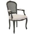Mouries Beige/ Antiqued Black Carved Arm Chair