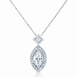 14k White Gold 3/4ct TDW Diamond Necklace (G-H, I1-I2)