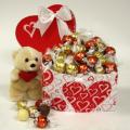 Lindt Chocolate Truffles Valentine's Gift Box and Plush Teddy Bear