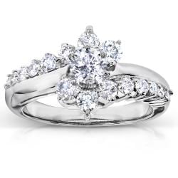 14k White Gold 1ct TDW Floral Diamond Engagement Ring (H-I, I1-I2)