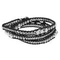 Silvertone Beaded Wrap-around Bracelet
