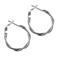 Sunstone Sterling Silver Twist Hoop Earrings