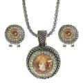 Tressa Two-tone Cubic Zirconia Necklace and Earring Set
