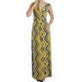 Tabeez Women's Yellow/ Blue Missoni Maxi Dress
