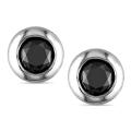 10k White Gold 1ct TDW Black Diamond Stud Earrings