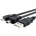 Black USB 2.0 A to Mini B/ Micro B