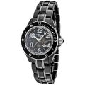 Lucien Piccard Italy Women's 'Celano' Black Ceramic & SS Watch