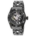Invicta Men's 'Sea Spider' Black Ion-Plated & Grey Polyurethane Watch