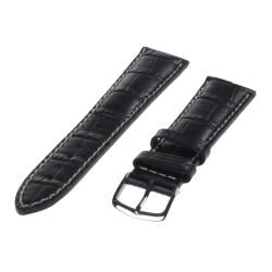 Republic Men's Black Hypo-Allergenic Alligator Grain Italian Calfskin Watch Strap
