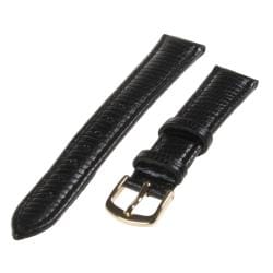 Republic Women's Black Lizard Grain Leather Watch Strap