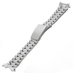 Republic Men's Straight/ Curved Silver-tone Watch Bracelet