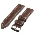 Republic Men's Brown Contrast Stitch Shrunken Grain Leather Watch Strap