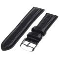 Republic Men's Black Carbon Fiber Style Leather Watch Strap