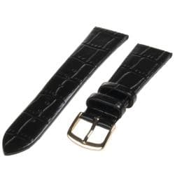 Republic Men's Black Alligator Grain Leather Watch Band
