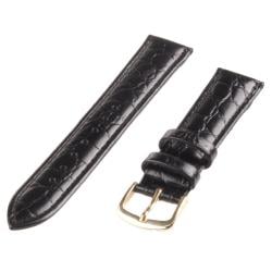 Republic Men's Black Crocodile Embossed Grain Leather Watch Strap