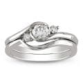 Miadora 10k White Gold 1/2ct TDW Diamond Bridal Ring Set (G-H, I1-I2)