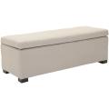Madison Beige Linen Storage Bench