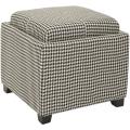 Broadway Single Tray Hounds Tooth Storage Ottoman